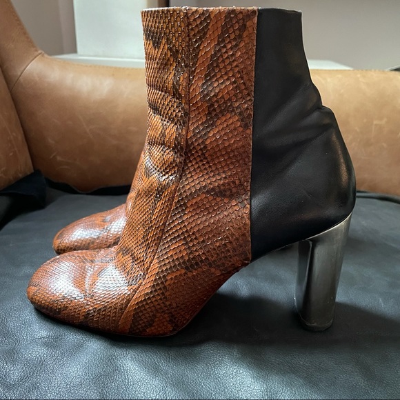 Celine snakeskin python bam bam silver heel boots - Picture 3 of 12